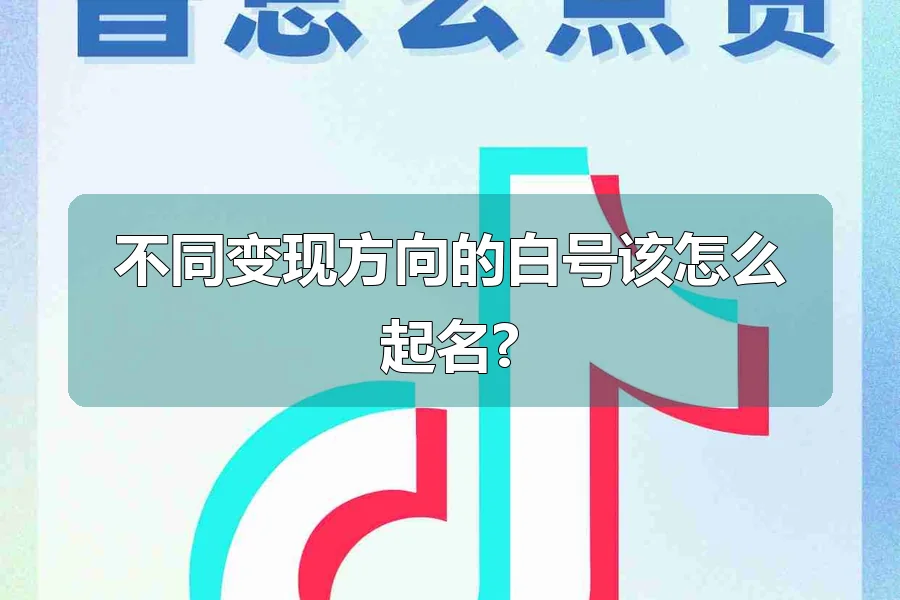 不同变现方向的白号该怎么起名?